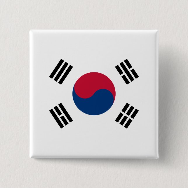 Chapa Cuadrada Bandera de Corea del Sur (Anverso)