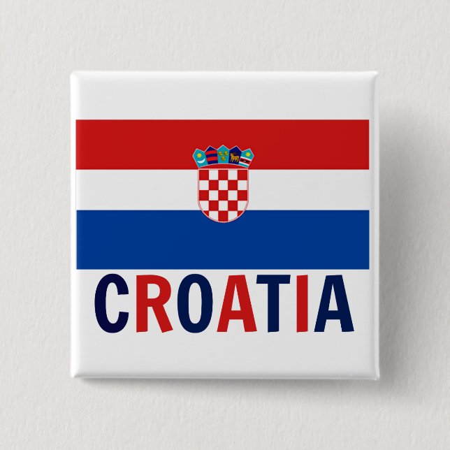 Chapa Cuadrada Bandera de Croacia (Anverso)