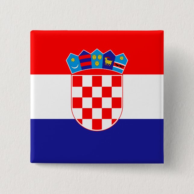 Chapa Cuadrada Bandera de Croacia (croata) (Anverso)