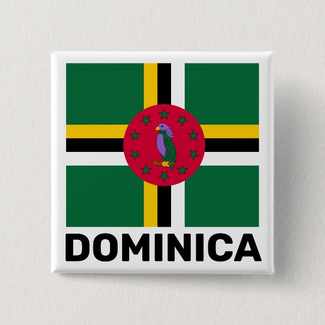 Chapa Cuadrada Bandera de Dominica (Anverso)