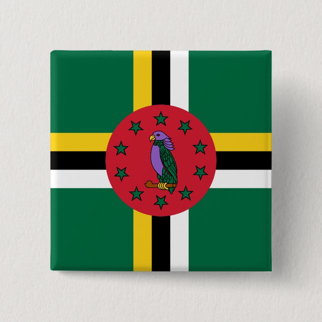 Chapa Cuadrada Bandera de Dominica (Anverso)
