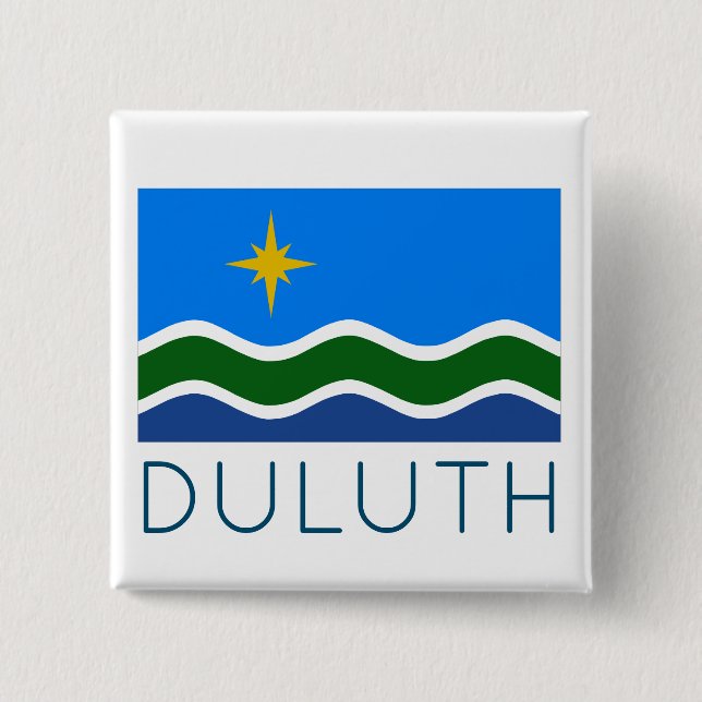 Chapa Cuadrada Bandera de Duluth, MN (Anverso)