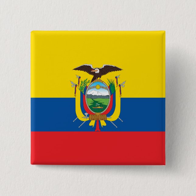 Chapa Cuadrada Bandera de Ecuador (ecuatoriano) (Anverso)