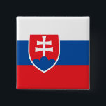 Chapa Cuadrada Bandera de Eslovaquia<br><div class="desc">Productos de bandera mundial de personalizable - Por favor,  no dude en añadir su propio texto.</div>