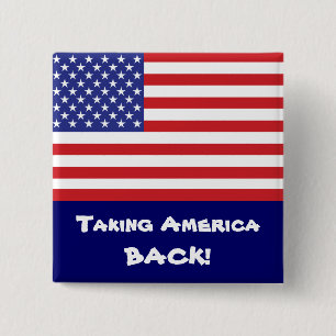 Chapa Cuadrada Bandera de Estados Unidos de 50 estrellas