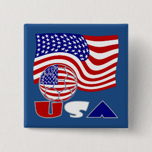 Chapa Cuadrada Bandera de Estados Unidos USA Balón de Fútbol Fond