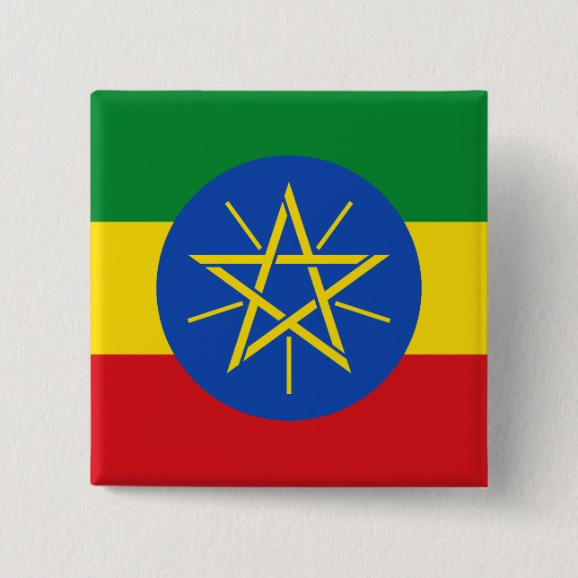 Chapa Cuadrada Bandera de Etiopía (etíope) (Anverso)