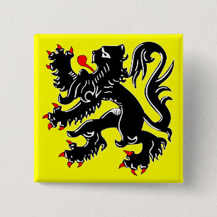 Chapa Cuadrada Bandera de Flandes, Bélgica