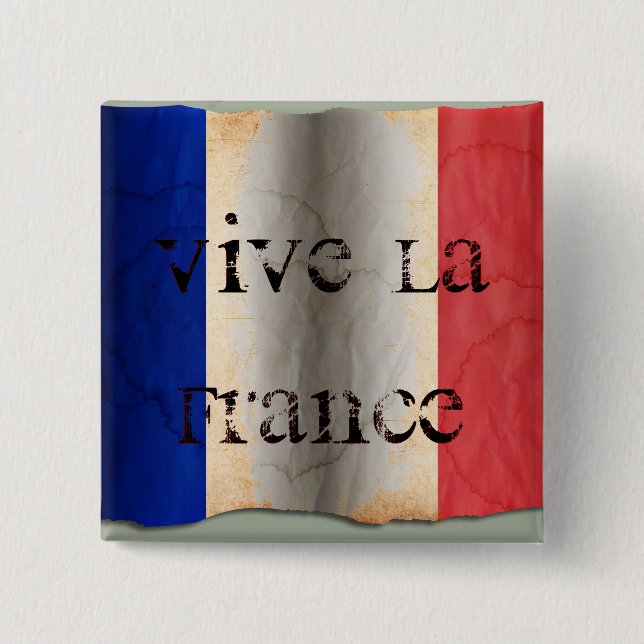 Chapa Cuadrada Bandera de Francia (Anverso)