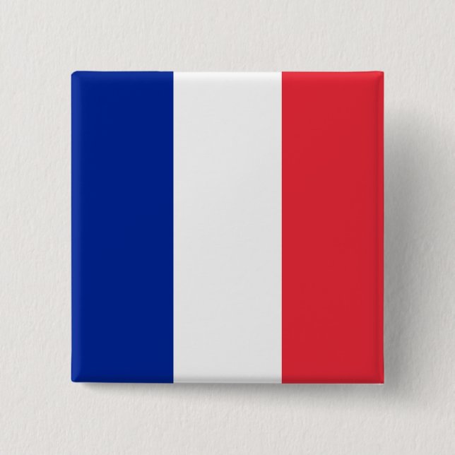 Chapa Cuadrada Bandera de Francia, Bandera Nacional Tricolor (Anverso)