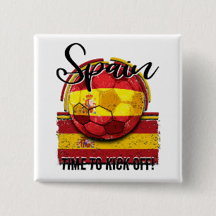 Chapa Cuadrada Bandera de fútbol de España, balón de fútbol angus