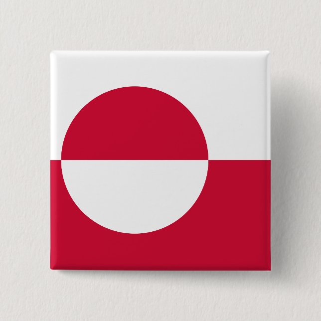 Chapa Cuadrada Bandera de Groenlandia (Anverso)