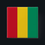 Chapa Cuadrada Bandera de Guinea<br><div class="desc">Productos de bandera mundial de personalizable - Por favor,  no dude en añadir su propio texto.</div>
