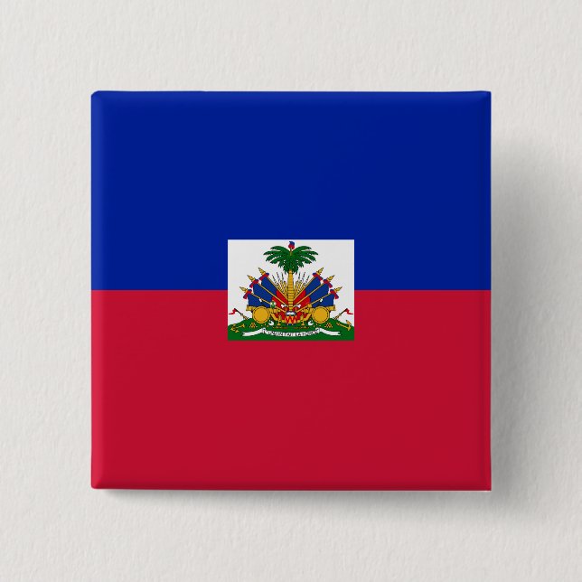 Chapa Cuadrada Bandera de Haití (haitiana) (Anverso)