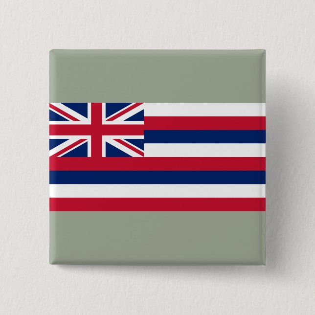 Chapa Cuadrada Bandera de Hawaii (Estado de los Estados Unidos) (Anverso)