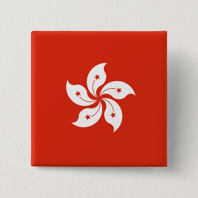 Chapa Cuadrada Bandera de Hong Kong (Anverso)