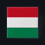 Chapa Cuadrada Bandera de Hungría (húngara)<br><div class="desc">Productos de bandera mundial de personalizable - Por favor,  no dude en añadir su propio texto.</div>