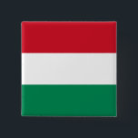 Chapa Cuadrada Bandera de Hungría (húngara)<br><div class="desc">Productos de bandera mundial de personalizable - Por favor,  no dude en añadir su propio texto.</div>