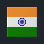 Chapa Cuadrada Bandera de India (India)<br><div class="desc">Productos de bandera mundial de personalizable - Por favor,  no dude en añadir su propio texto.</div>