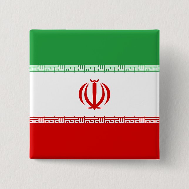 Chapa Cuadrada Bandera de Irán (iraní) (Anverso)