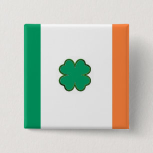 Chapa Cuadrada Bandera de Irlanda Shamrock