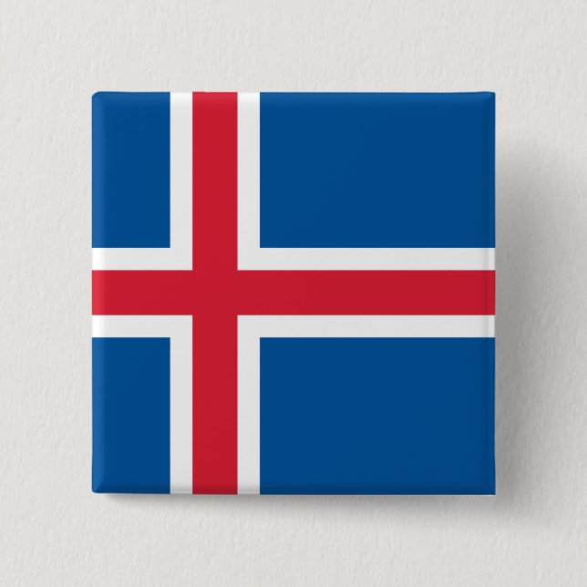 Chapa Cuadrada Bandera de Islandia (Anverso)