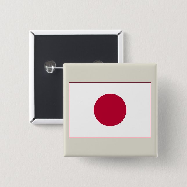 Chapa Cuadrada Bandera de Japón: Hinomaru, Nisshōki, Sol Naciente (Anverso y reverso)