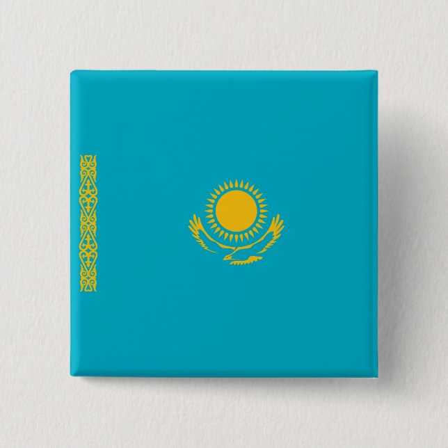 Chapa Cuadrada Bandera de Kazajistán (Anverso)