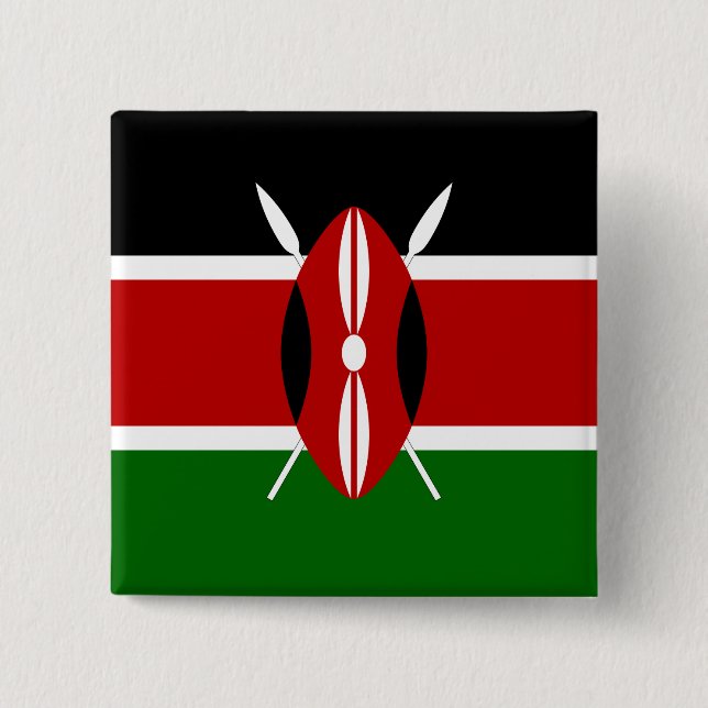 Chapa Cuadrada Bandera de Kenia (Anverso)