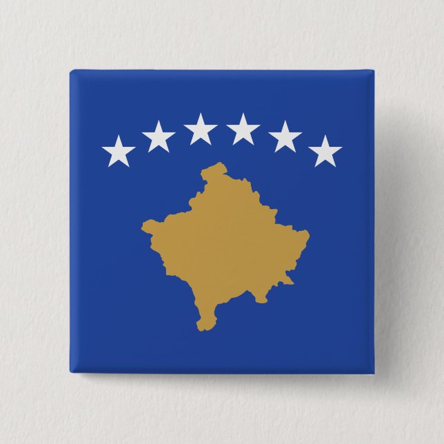 Chapa Cuadrada Bandera de Kosovo (Anverso)