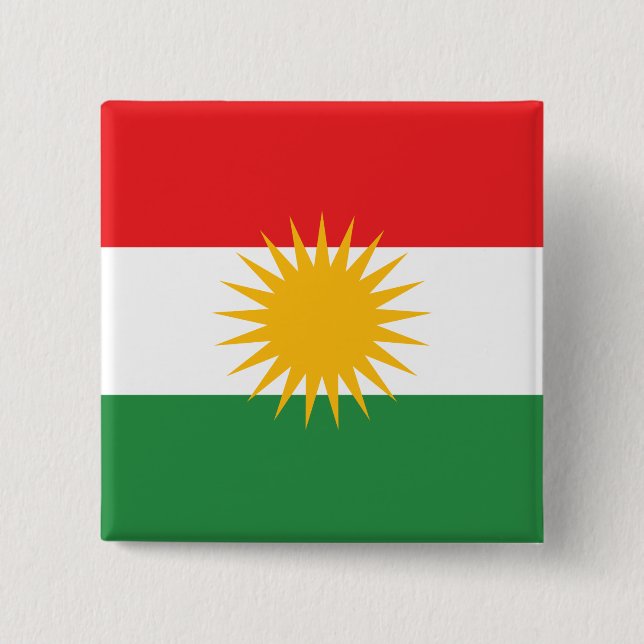 Chapa Cuadrada Bandera de Kurdistán (Anverso)