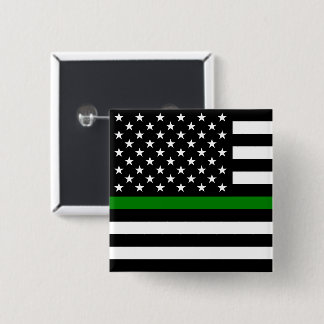 Chapa Cuadrada Bandera de la delgada línea verde: Veteranos milit
