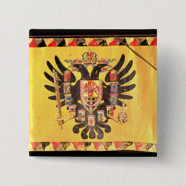 Chapa Cuadrada Bandera de la dinastía imperial de Habsburgo, (Anverso)