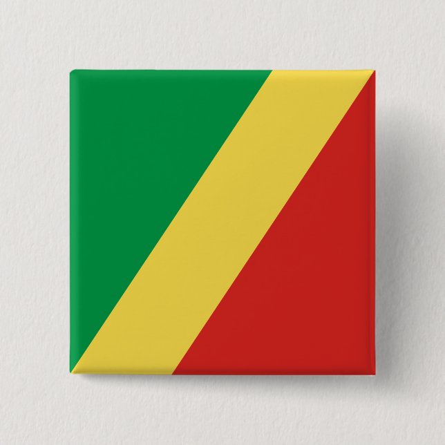 Chapa Cuadrada Bandera de la República del Congo (Anverso)