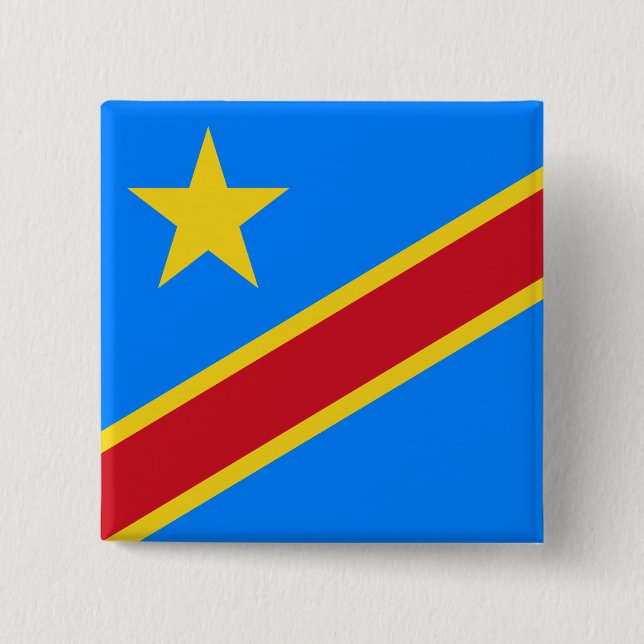 Chapa Cuadrada Bandera de la República Democrática del Congo (Anverso)