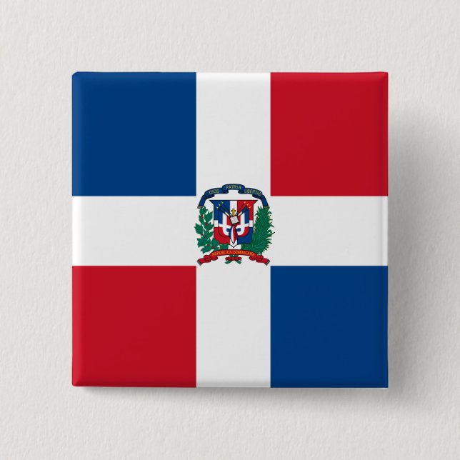 Chapa Cuadrada Bandera de la República Dominicana (Anverso)