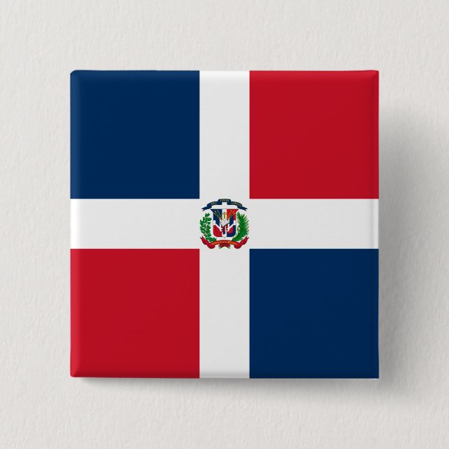 Chapa Cuadrada Bandera de la República Dominicana (Anverso)