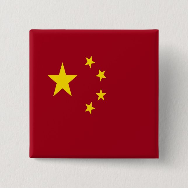 Chapa Cuadrada Bandera de la República Popular China (Anverso)