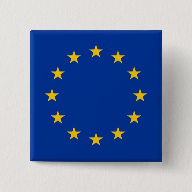 Chapa Cuadrada Bandera de la Unión Europea (UE) (Europa) (Anverso)