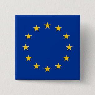 Chapa Cuadrada Bandera de la Unión Europea (UE) (Europa)