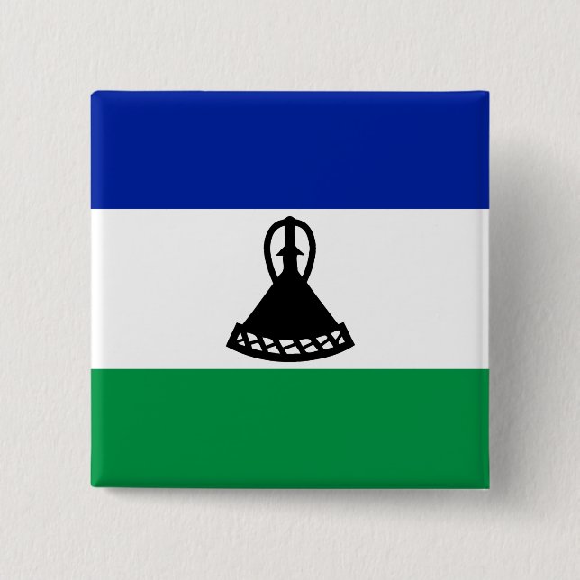 Chapa Cuadrada Bandera de Lesoto (Anverso)