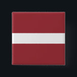 Chapa Cuadrada Bandera de Letonia (letón)<br><div class="desc">Productos de bandera mundial de personalizable - Por favor,  no dude en añadir su propio texto.</div>