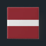 Chapa Cuadrada Bandera de Letonia (letón)<br><div class="desc">Productos de bandera mundial de personalizable - Por favor,  no dude en añadir su propio texto.</div>