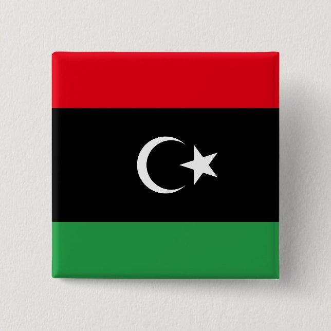 Chapa Cuadrada Bandera de Libia (Libia) (Anverso)