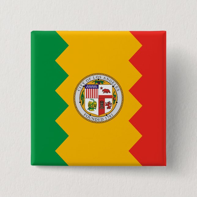 Chapa Cuadrada Bandera de Los Ángeles (California, Estados Unidos (Anverso)