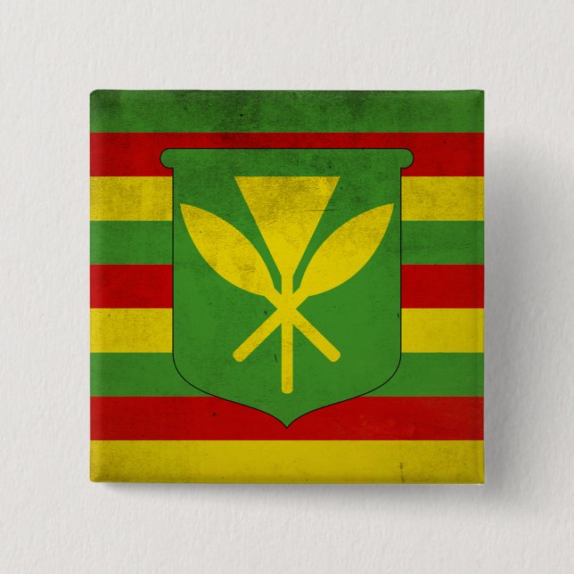 Chapa Cuadrada Bandera de los nativos hawaianos (Anverso)