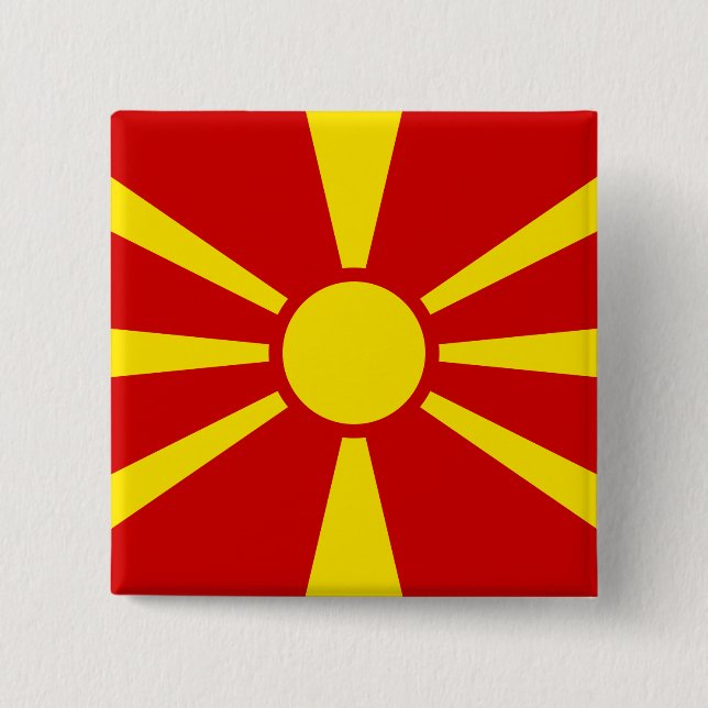 Chapa Cuadrada Bandera de Macedonia (macedonia) (Anverso)