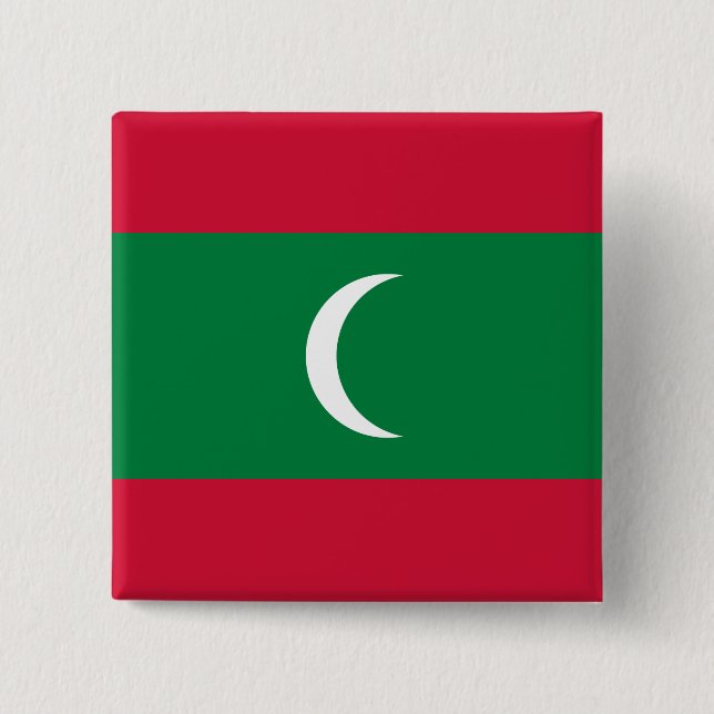 Chapa Cuadrada Bandera de Maldivas (Anverso)