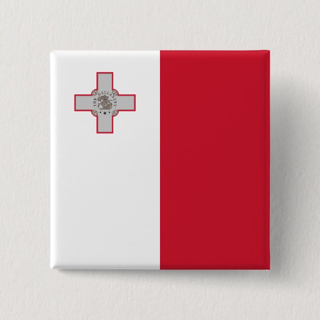 Chapa Cuadrada Bandera de Malta (maltesa) (Anverso)