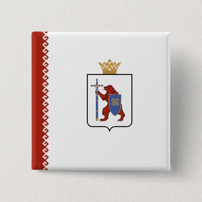 Chapa Cuadrada Bandera de Mari El (Anverso)